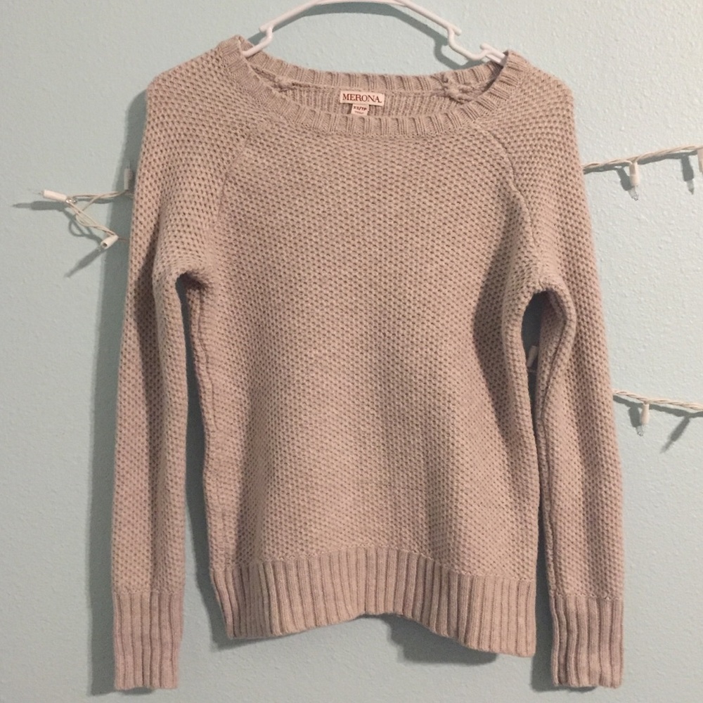 Merona Oatmeal/Cream Knit Sweater